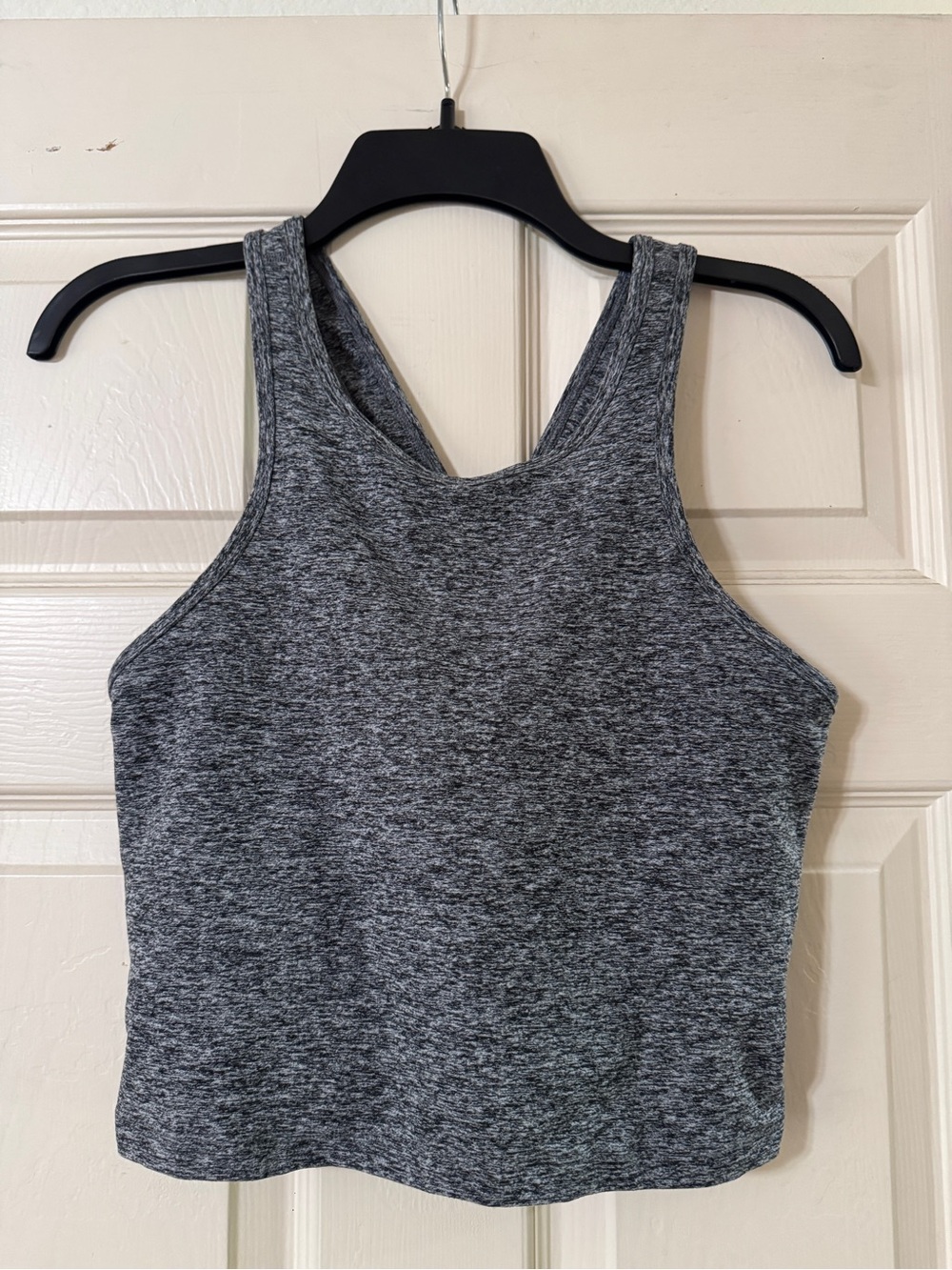 Beyond Yoga Heather Gray Spacedye Racerback Crop